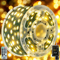AVOXEZOR Christmas Lights Outdoor, 207FT 600 LED IP67 Waterproof Christmas Tree Lights with 8 Modes Remote Timer for Indoor House Pation Outdoor Xmas Decorations, Warm White