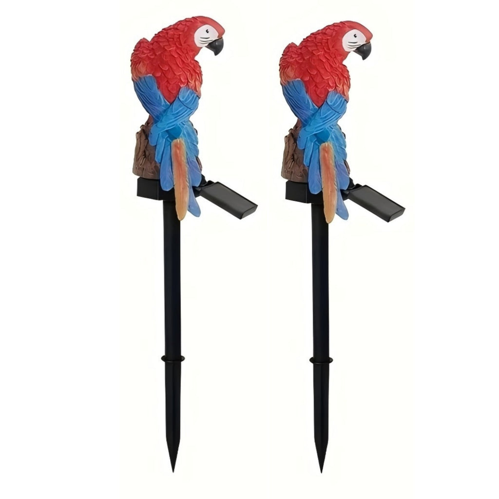 ZOEYKIMLO Solar Outdoor Parrot Lights, Garden Solar light Decoration, Outdoor Solar Light Crafts Animal for Patio Garden Pathway Lanscape, Red, 2Pack