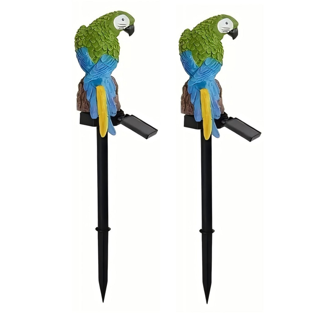 PMMIPNW Solar Parrot Outdoor Light, Garden Pathway Light, Landscape Lights for Patio Garden Outdoor Decoration, Green, 2Pack