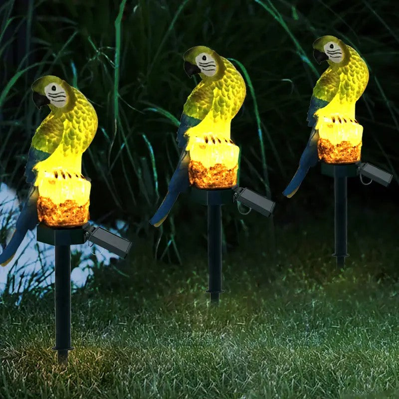 ZOEYKIMLO Solar Outdoor Parrot Lights, Garden Solar light Decoration, Outdoor Solar Light Crafts Animal for Patio Garden Pathway Lanscape, Green