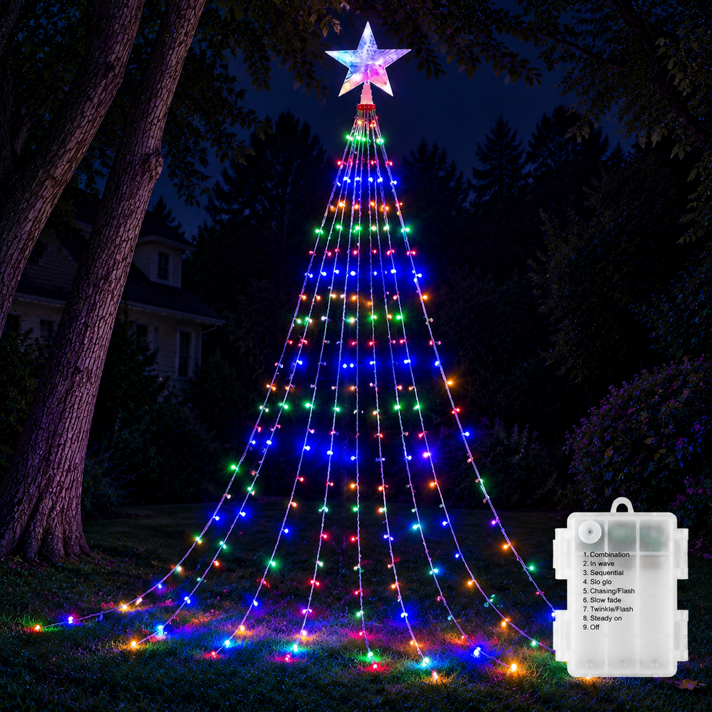AVOXEZOR Christmas String Lights for Tree, 180 LEDs Christmas Tree Lig ...