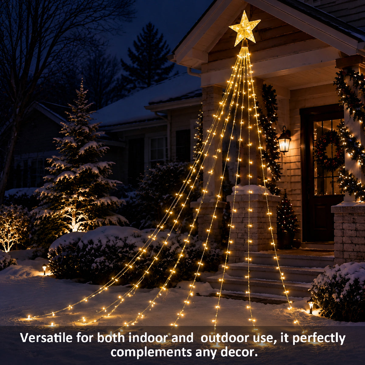 AVOXEZOR Christmas String Lights for Tree, 180 LEDs Christmas Tree Lights with 8 Modes Timer, Waterproof Fairy Lights for Christmas Tree Wall Indoor Outdoor Decor, Warm White
