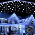 AVOXEZOR 25FT Christmas Light 96LED, Solar Icicle Lights for Outside, Curtain Icicle Lights, Christmas String Lights for House Yard Garden Xmas Decor, White, 2Pack