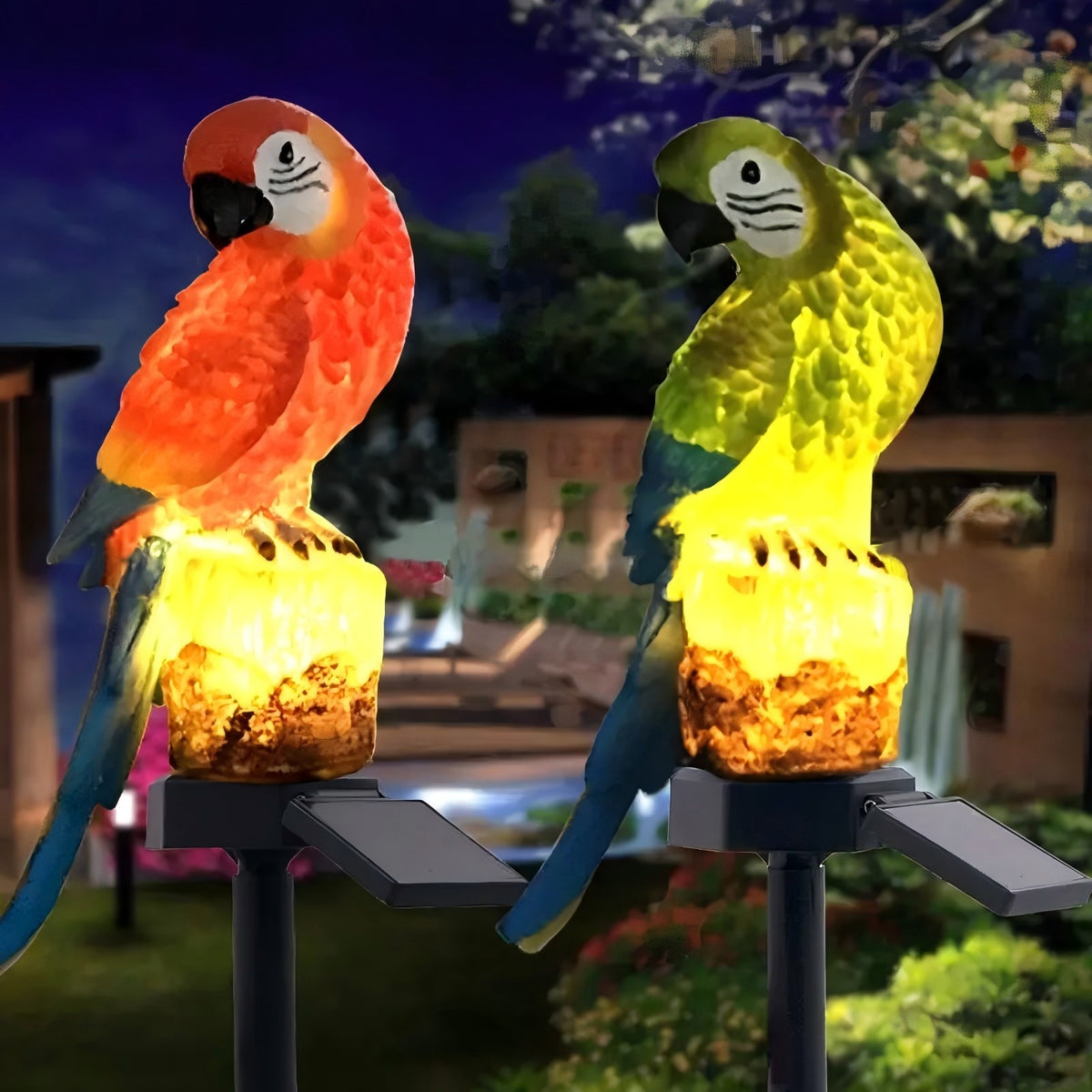 PMMIPNW Solar Parrot Outdoor Light, Garden Pathway Light, Landscape Lights for Patio Garden Outdoor Decoration, Green
