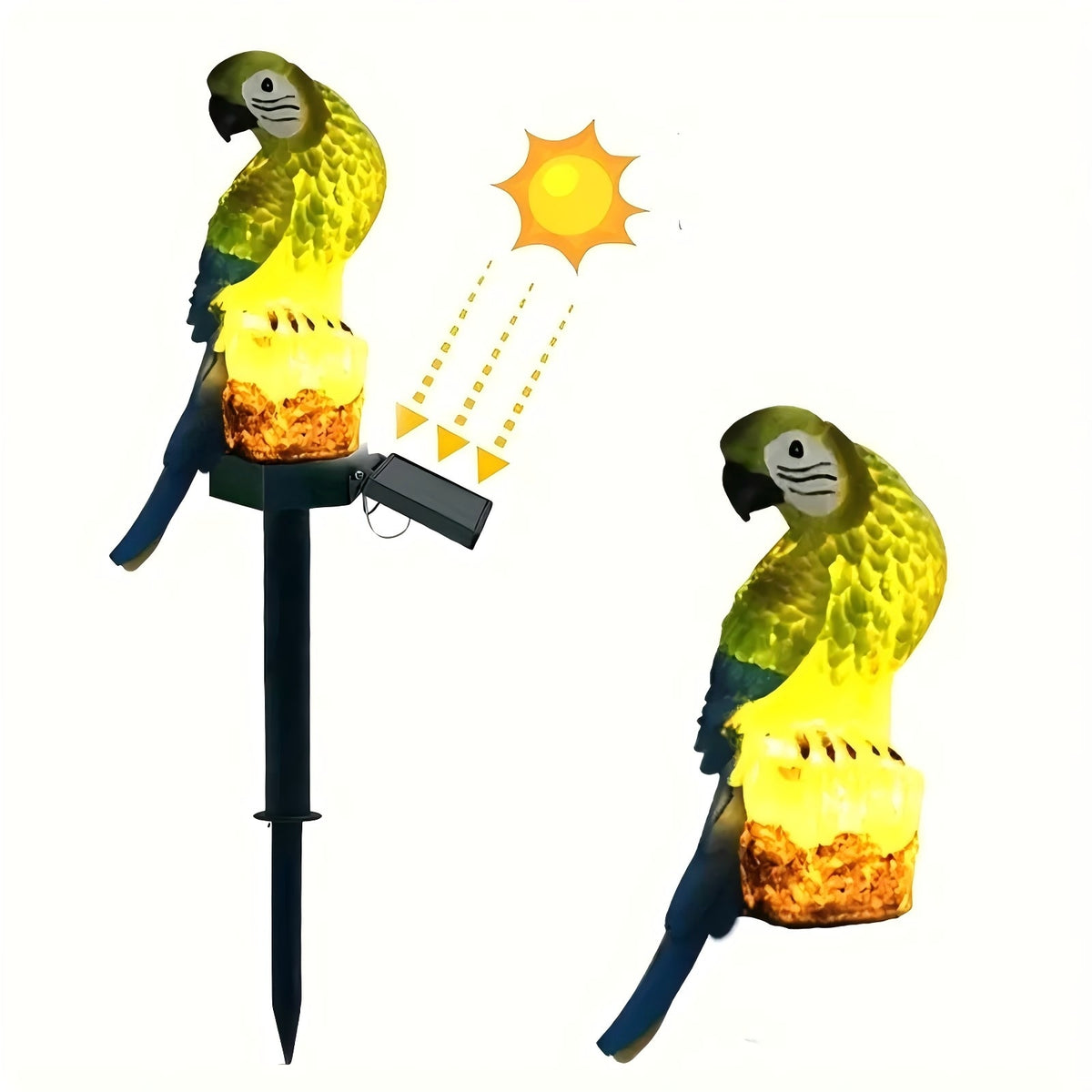 PMMIPNW Solar Parrot Outdoor Light, Garden Pathway Light, Landscape Lights for Patio Garden Outdoor Decoration, Green