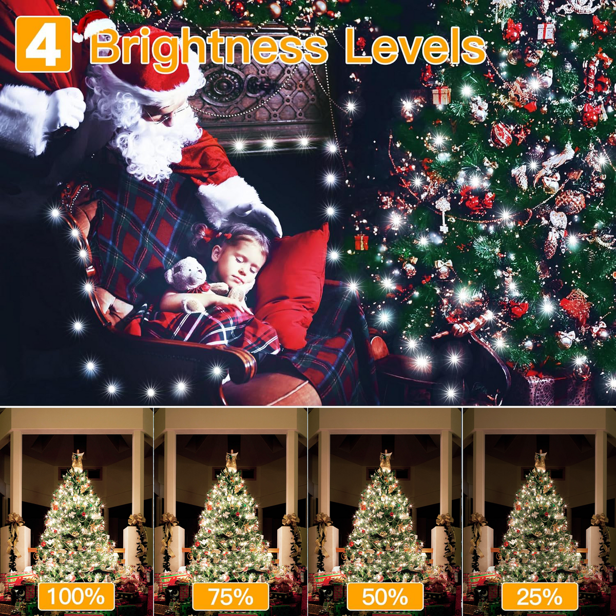 AVOXEZOR Christmas Lights Outdoor, 340FT 1000 LED IP67 Waterproof Christmas Tree Lights with 8 Modes Remote Timer for Indoor House Pation Outdoor Xmas Decorations, Cool White