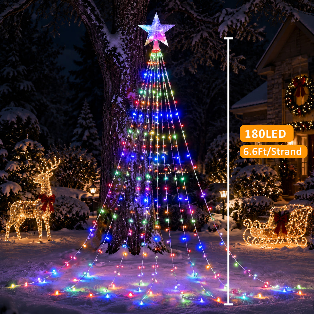 AVOXEZOR Christmas String Lights for Tree, 180 LEDs Christmas Tree Lig ...