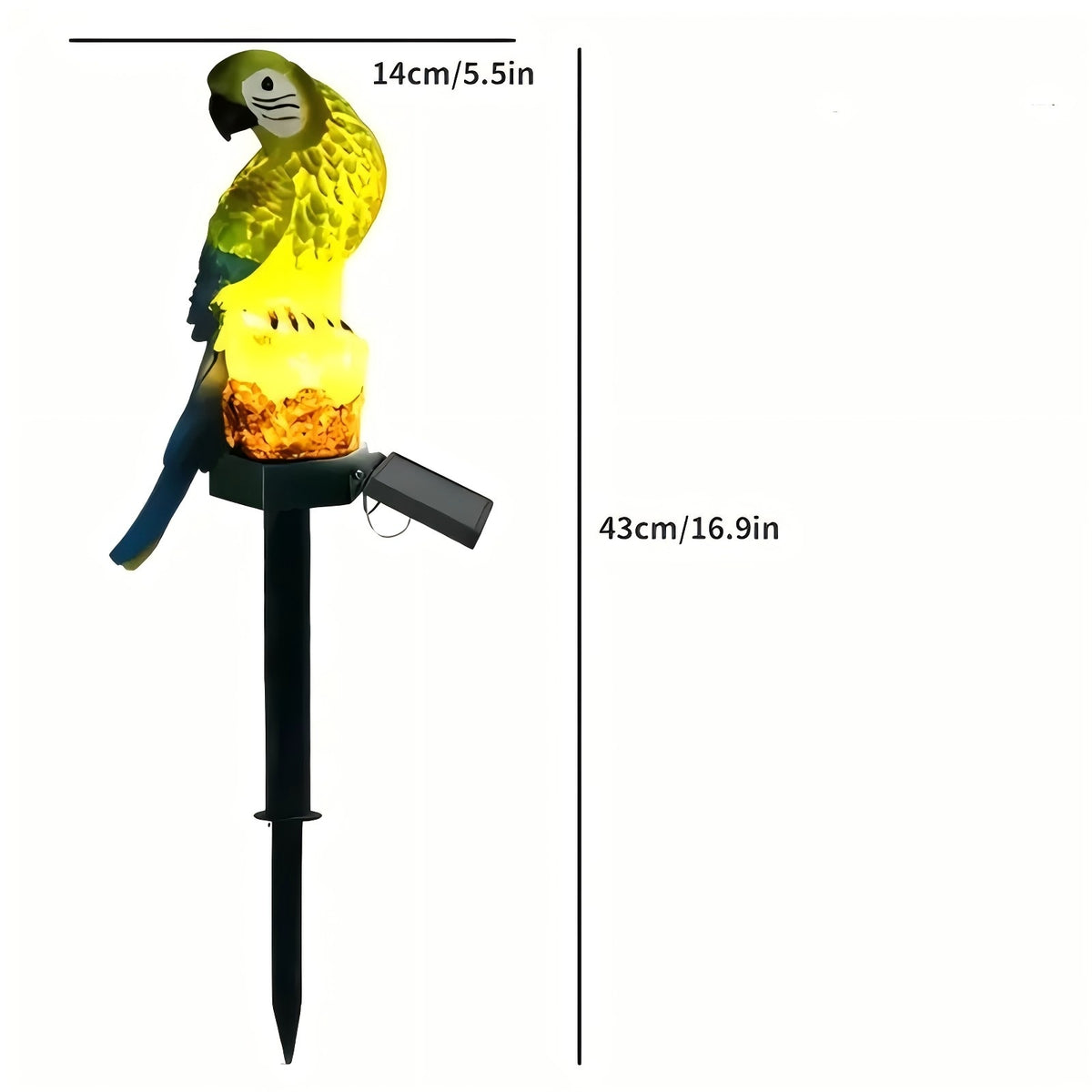 PMMIPNW Solar Parrot Outdoor Light, Garden Pathway Light, Landscape Lights for Patio Garden Outdoor Decoration, Green