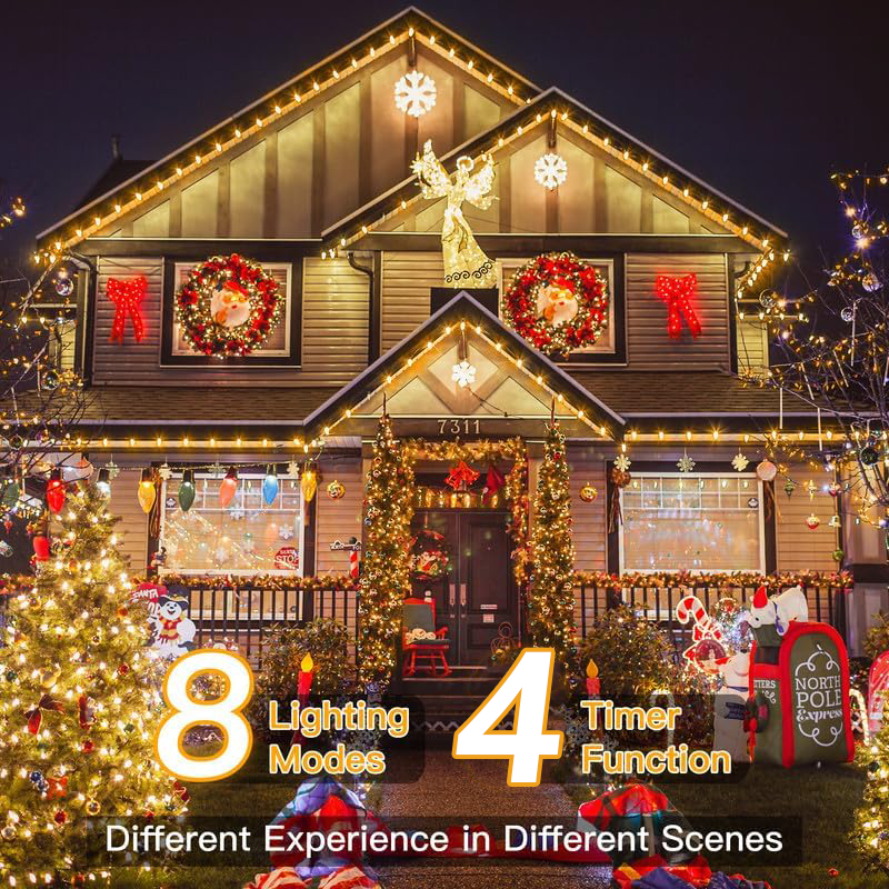 AVOXEZOR Christmas Lights Outdoor, 207FT 600 LED IP67 Waterproof Chris ...
