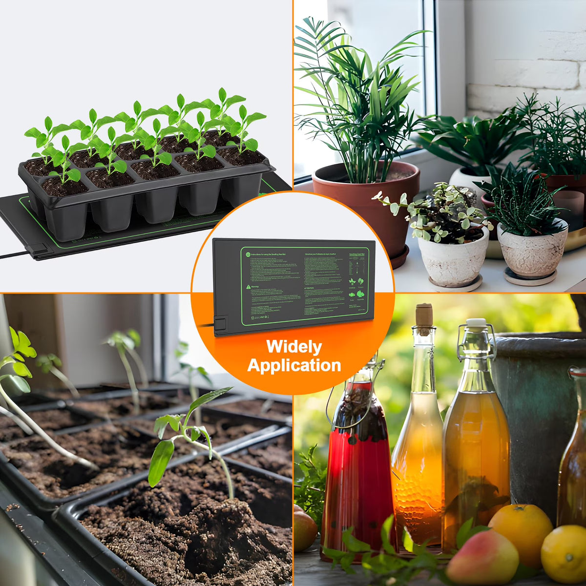 TGOEET 2 Pack Seedling Heat Mat Durable Waterproof 10" x 20.75", Hydroponic Heating Pad UL & MET-Certified for Seed Starting Greenhouse, Germination, Home Gardening