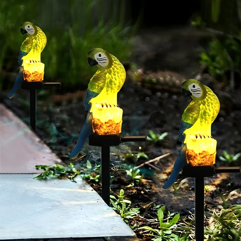 PMMIPNW Solar Parrot Outdoor Light, Garden Pathway Light, Landscape Lights for Patio Garden Outdoor Decoration, Green