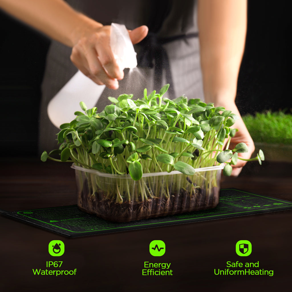 AVOXEZOR 2 Pack Seedling Heat Mat 10" x 20" MET Standard, Durable Waterproof Warm Hydroponic Heating Pad for Home Gardening Seed Start Climbing pet