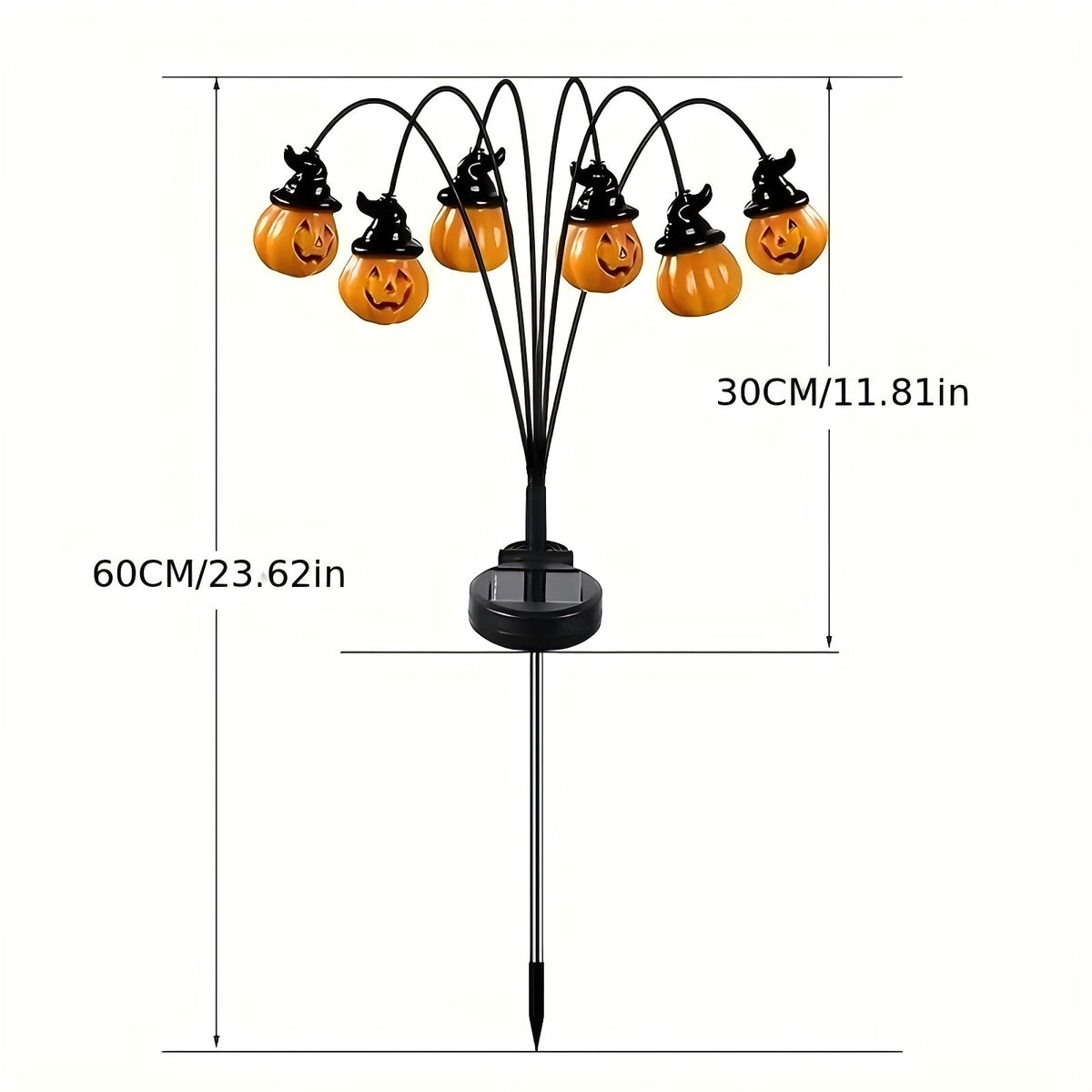 PMMIPNW Halloween Solar Light 2 Pack, Pumpkin Stake Lights Orange Jack-O-Lantern Solar Decorative Pathway Lights 2 Modes For Garden Lawn Yard Patio