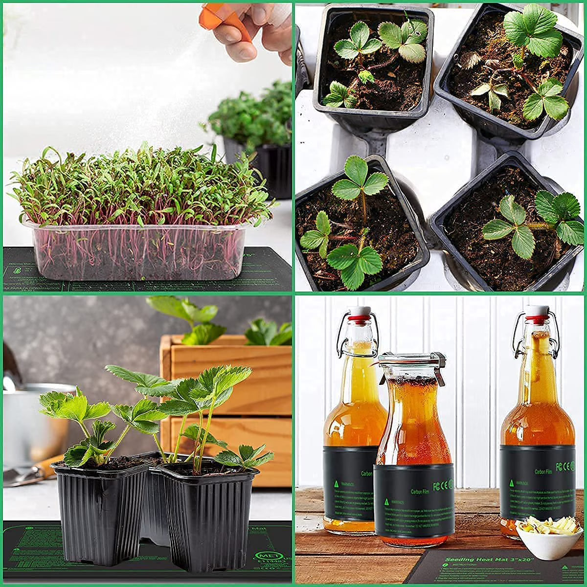 AVOXEZOR 1 Pack Seedling Heat Mat 10" x 20" MET Standard, Durable Waterproof Warm Hydroponic Heating Pad for Home Gardening Seed Start Climbing pet